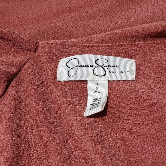 Jessica Simpson Maternity Dress with Ruffle V-neck in Dusty Rose NWT - Picture 6 of 8